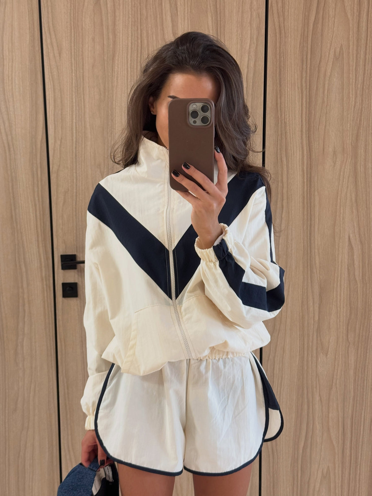 Maven Chevron Windbreaker Jacket and Shorts Set
