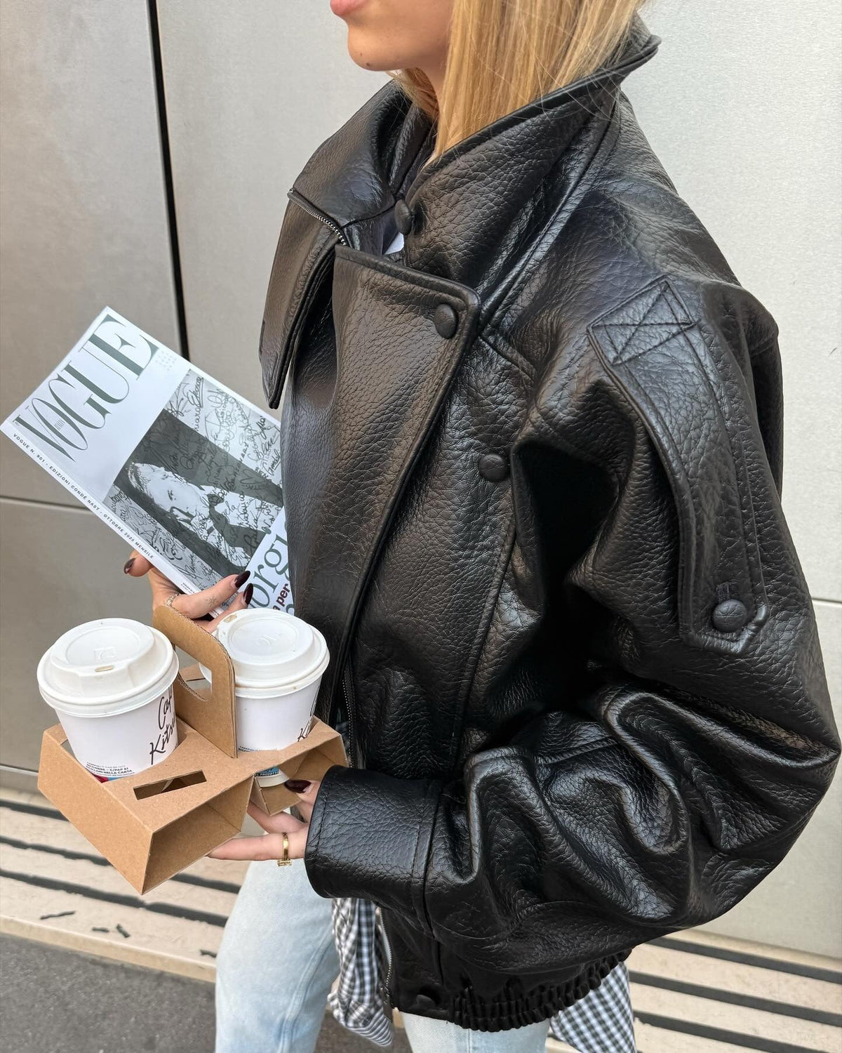 Verona High-Neck Leather Jacket