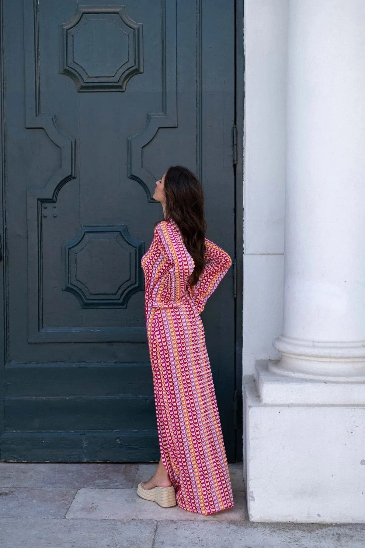 Marbelle Crochet Stripe Maxi Dress