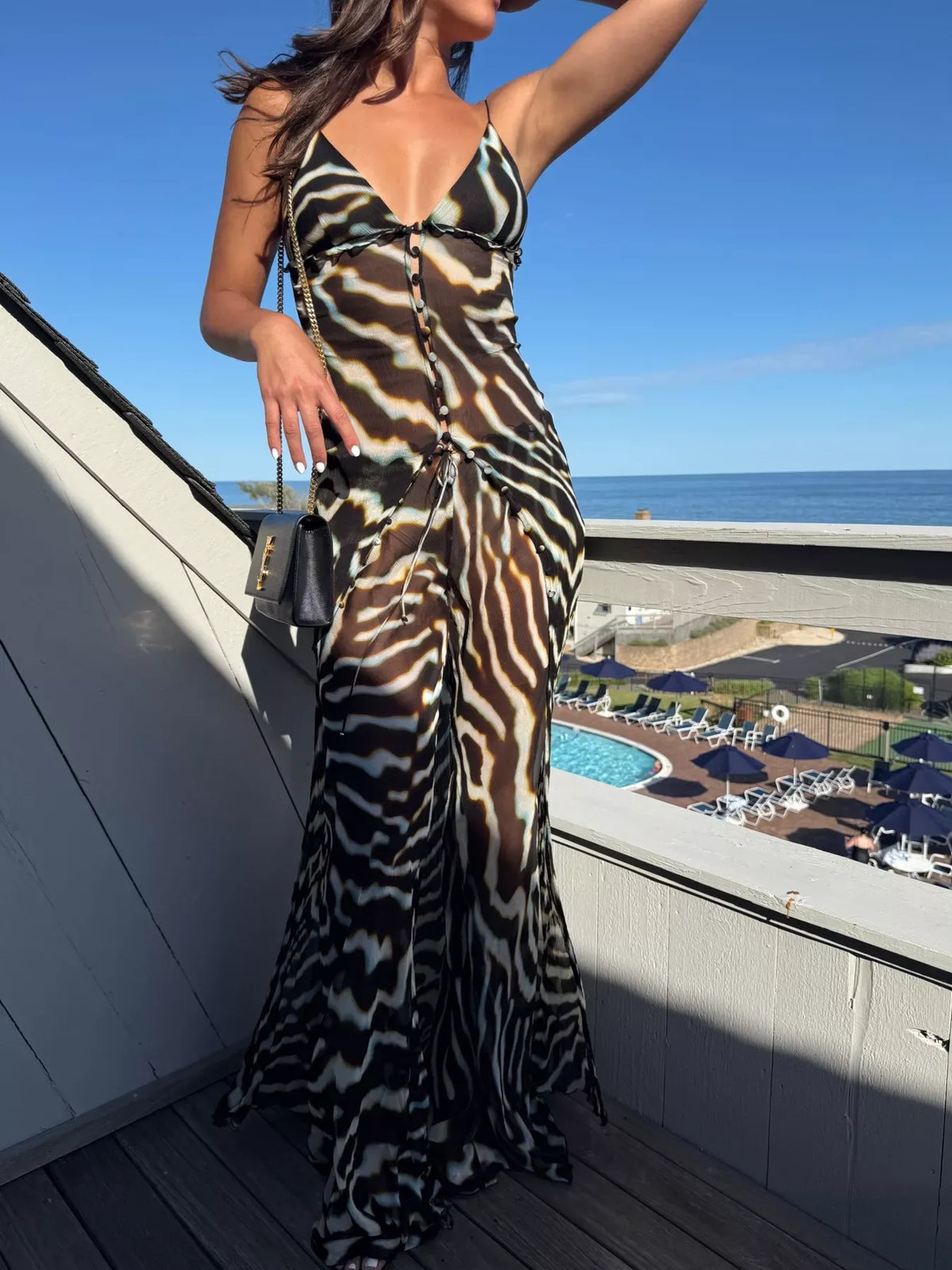 Camara Zebra Print Chiffon Co-Ord Set
