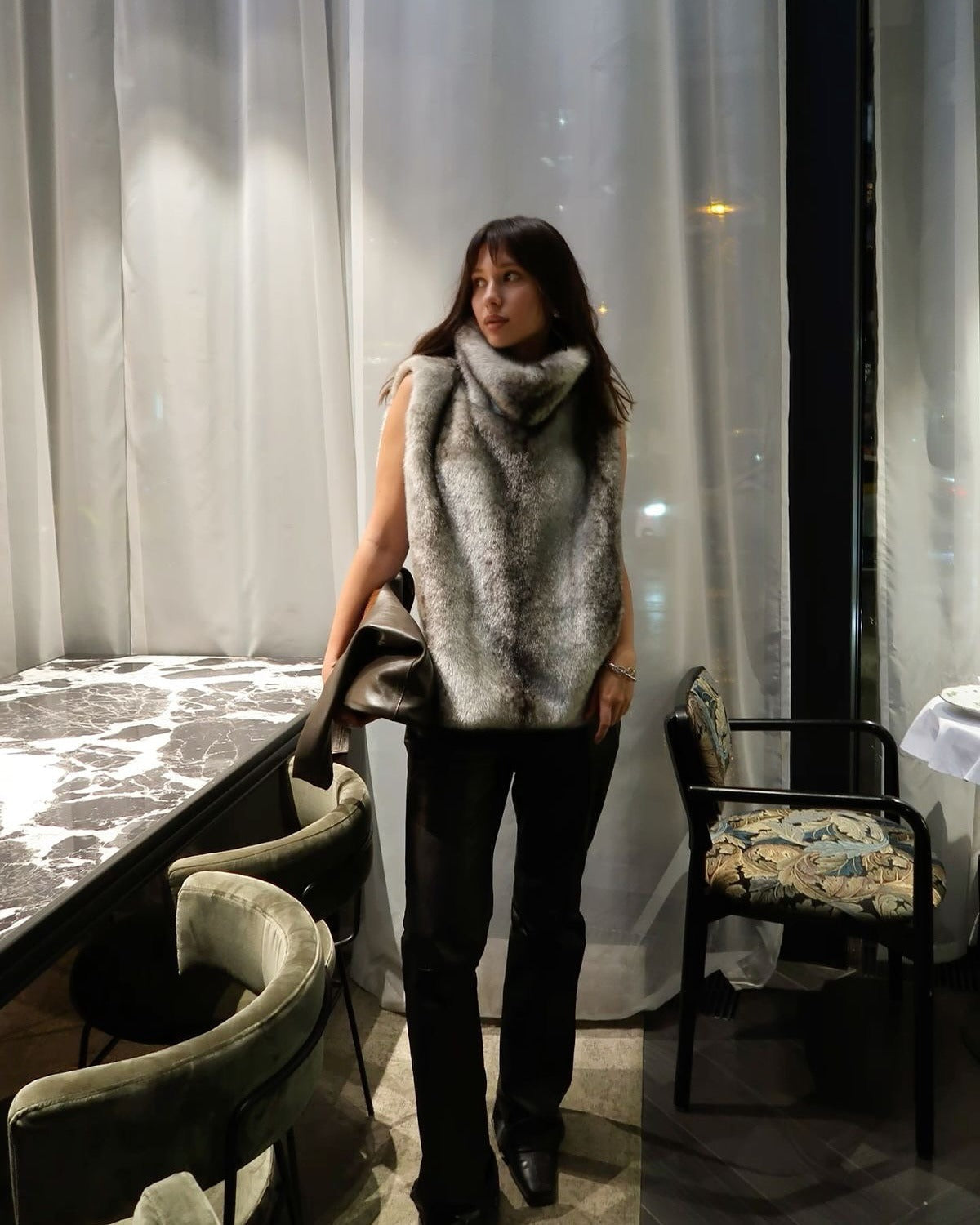 Ferryhill Faux Fur Turtleneck Vest