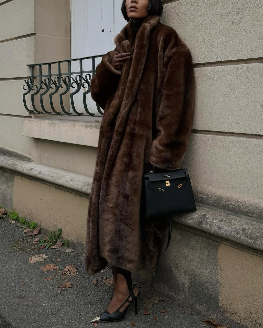 Ferryhill Brown Long Overcoat
