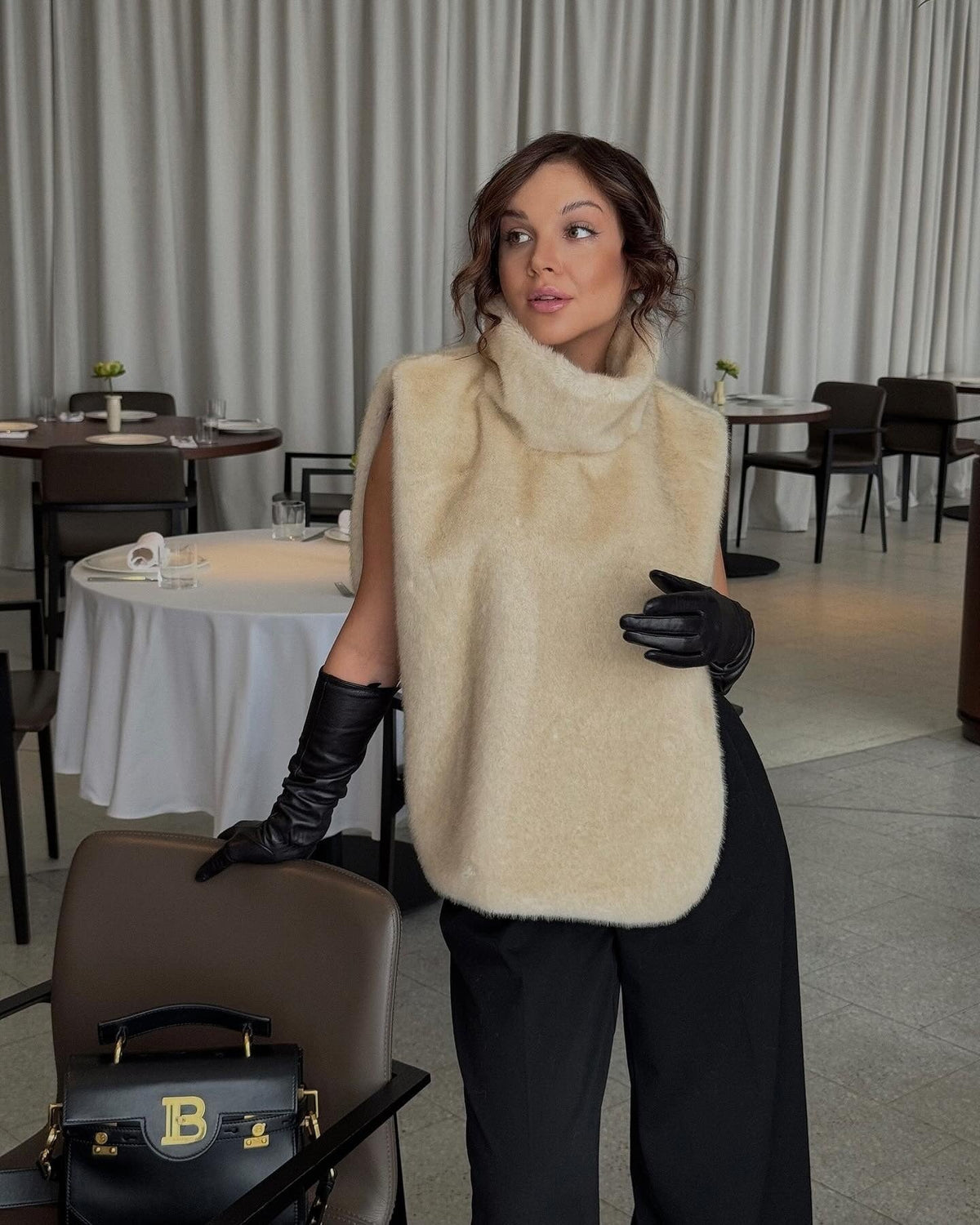 Ferryhill Faux Fur Turtleneck Vest