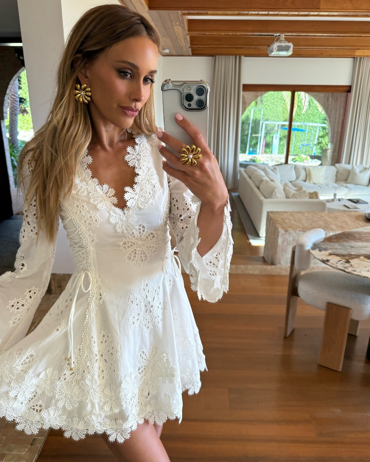 Kendall Lace Side-Adjustable Mini Dress