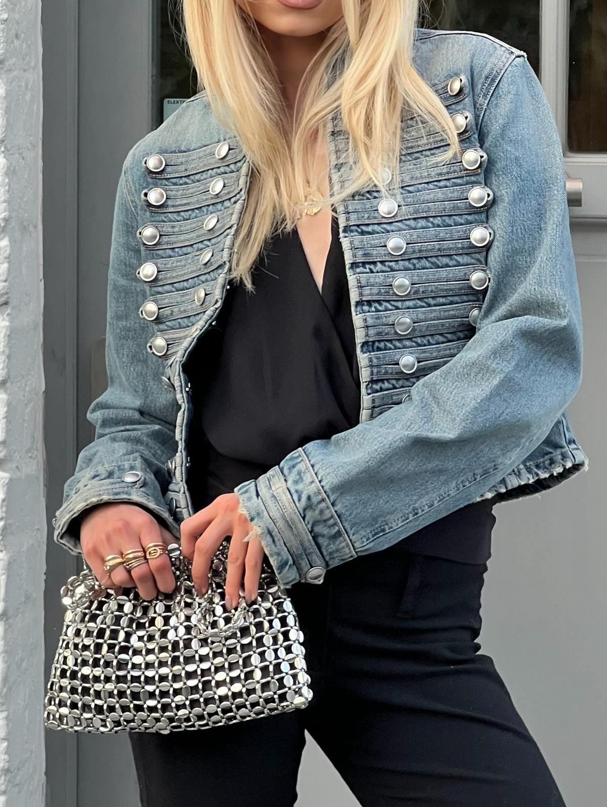 Vintage Century Cropped Napoleon Denim Jacket