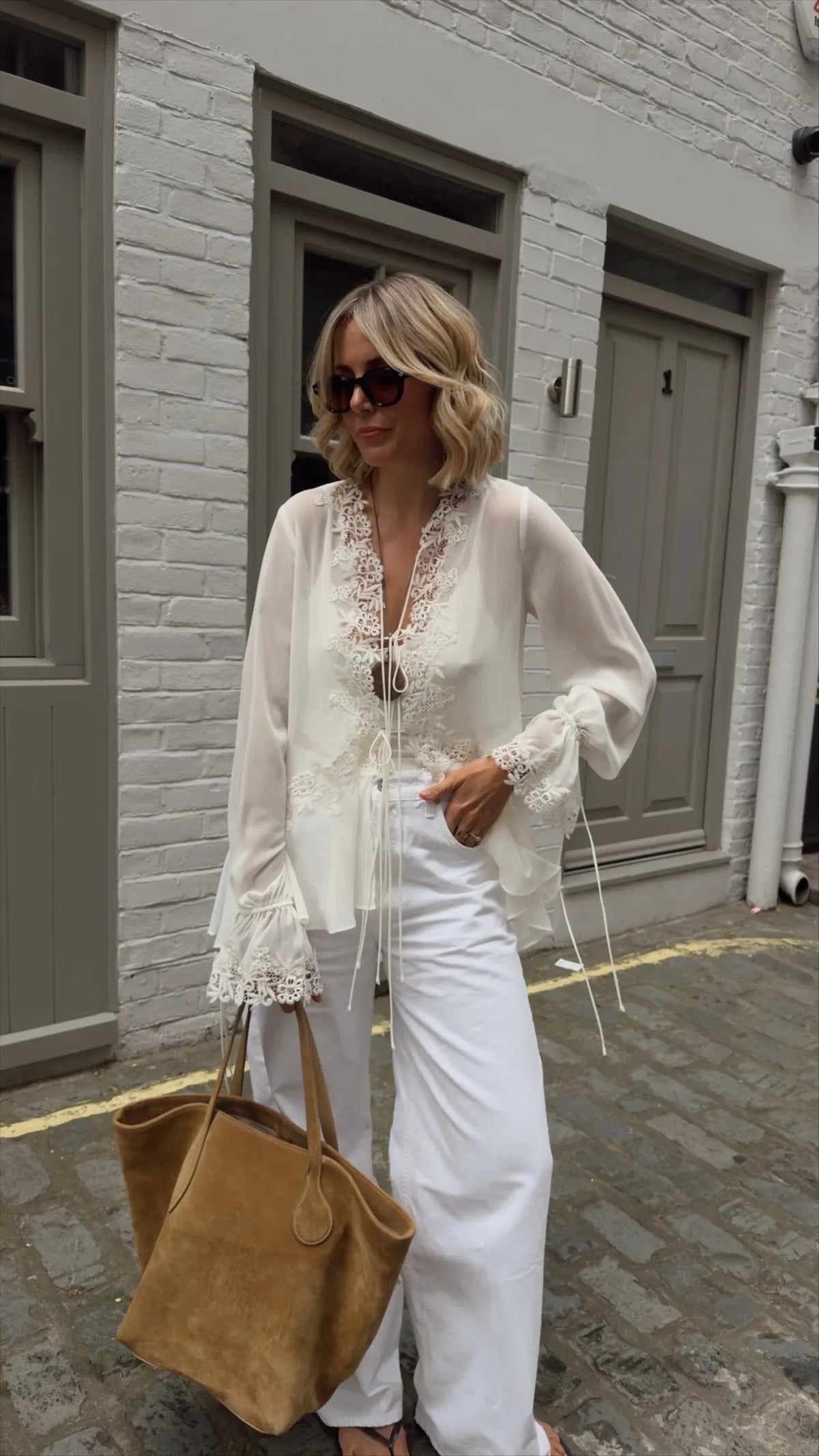 Kendall Front-Tie Lace Top