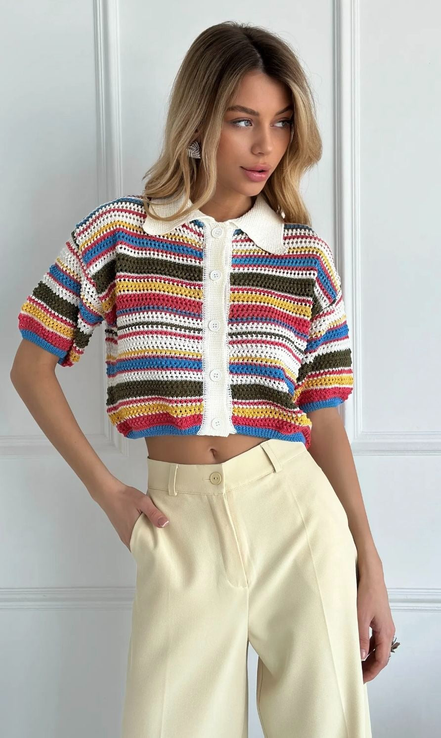 Kendall Striped Crochet Co-ord Set