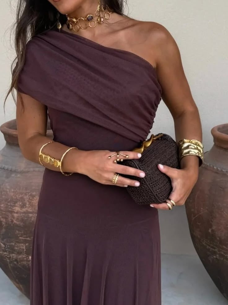 Camara Off-Shoulder Ruched Maxi Dress