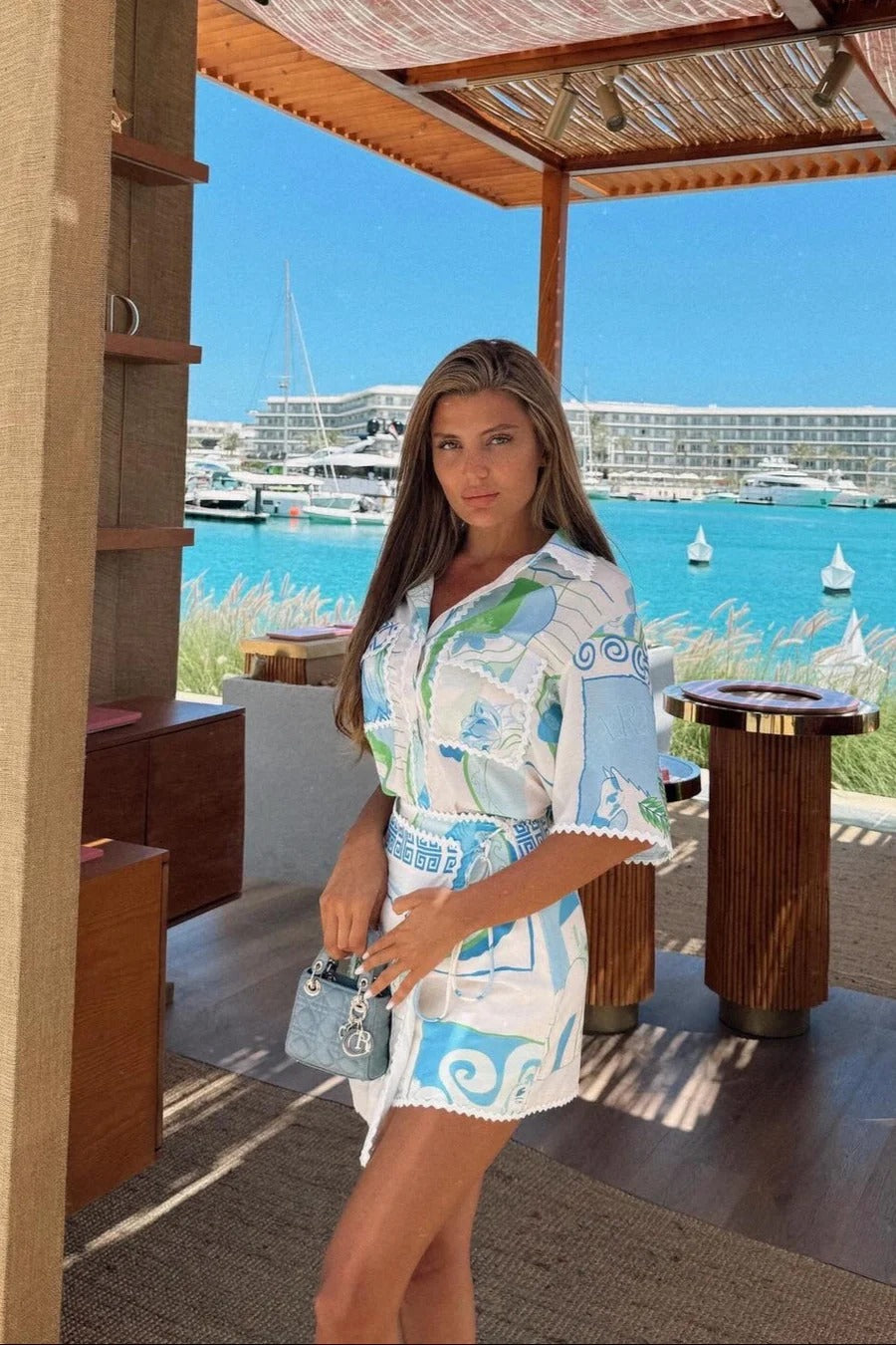 Saint Tropez Printed Shirt & Skorts Set