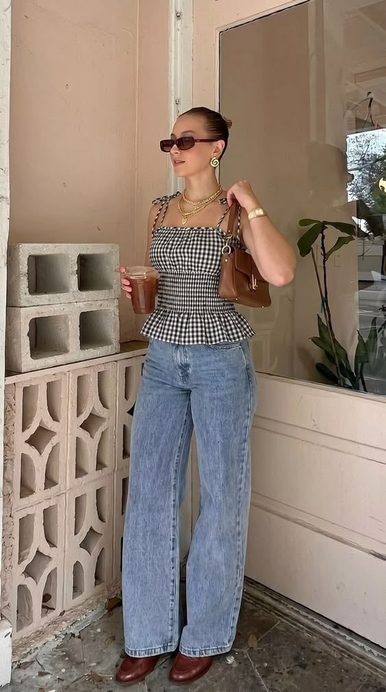 Vintage Century Plaid Sleeveless Top