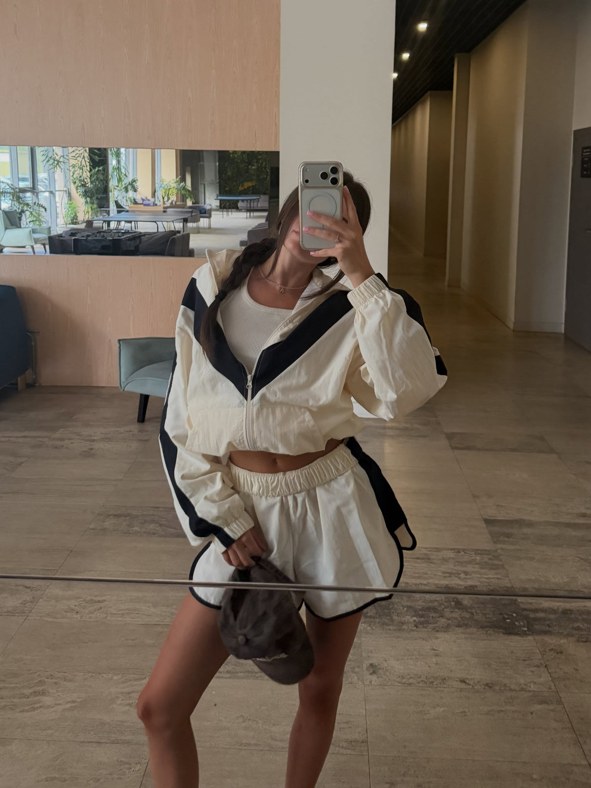 Maven Chevron Windbreaker Jacket and Shorts Set