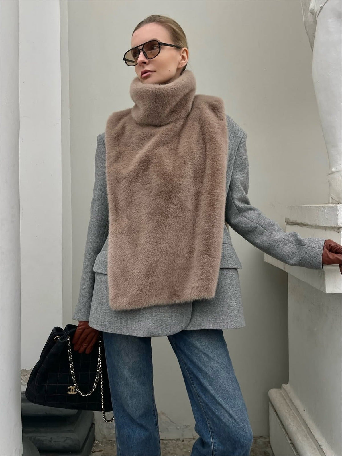 Ferryhill Faux Fur Turtleneck Vest