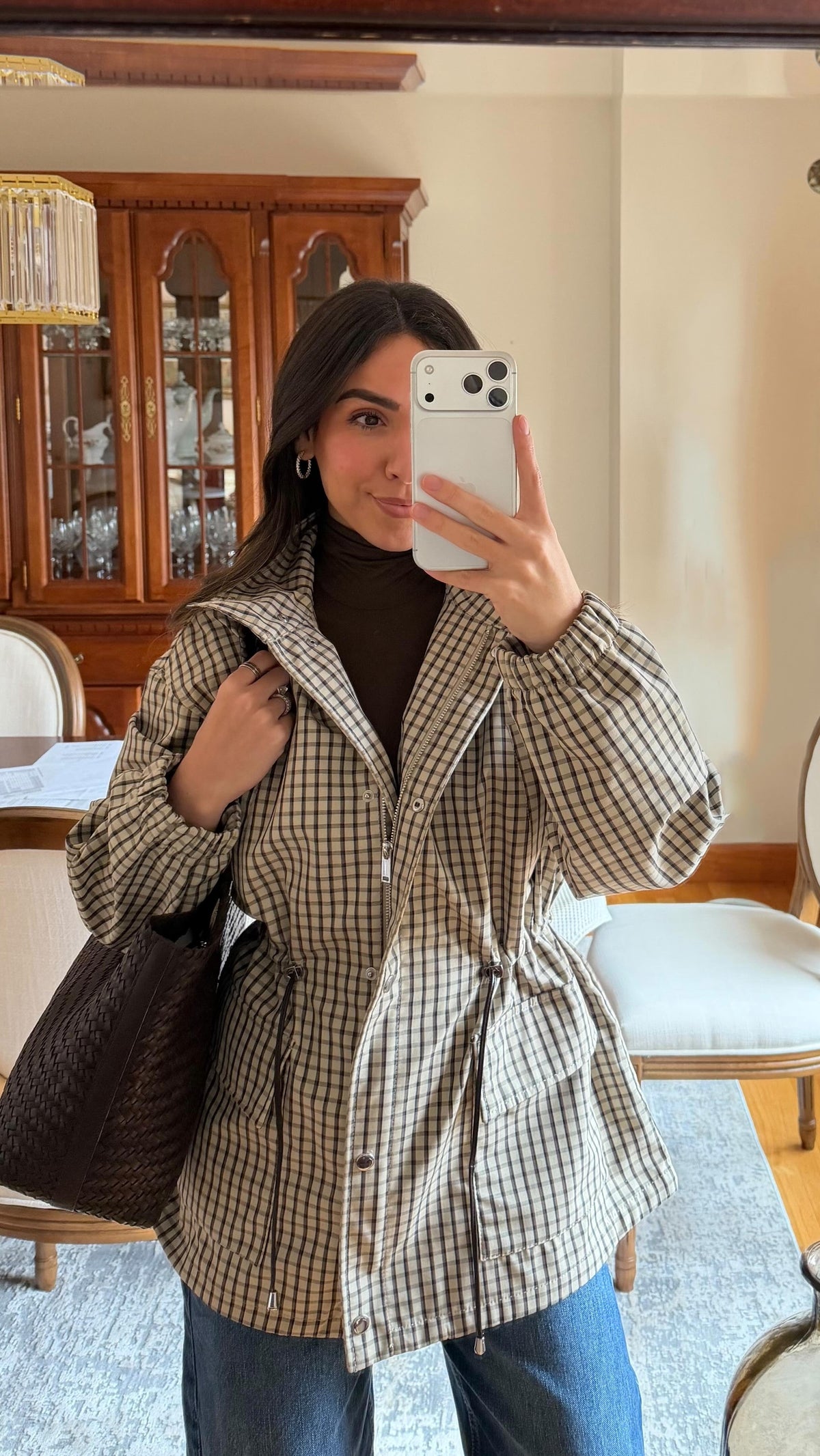 Vintage Century Plaid Drawstring Jacket