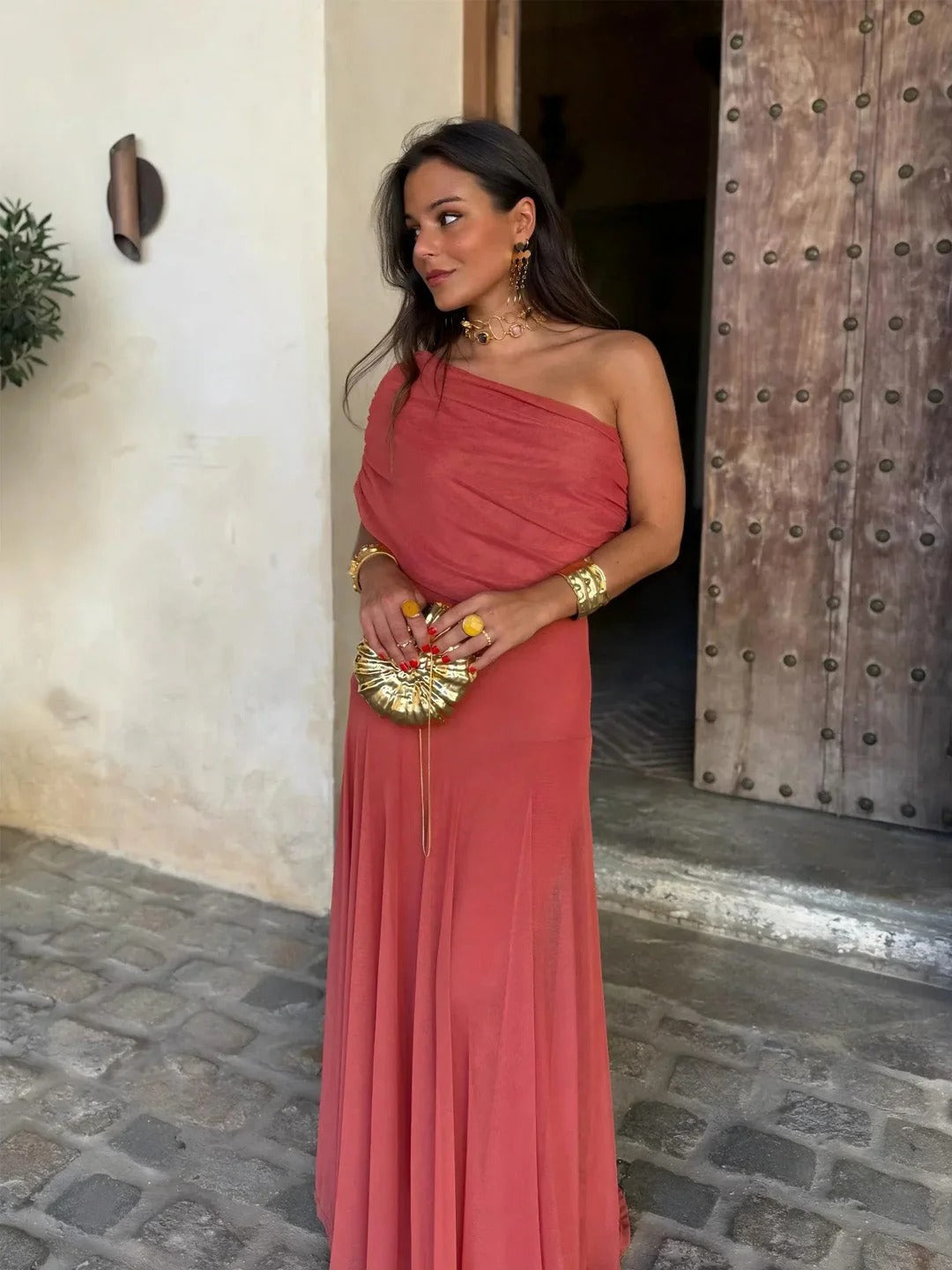 Camara Off-Shoulder Ruched Maxi Dress