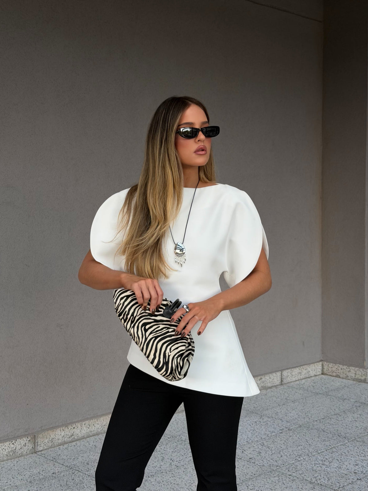 Diana Tricot Balloon Sleeve Top