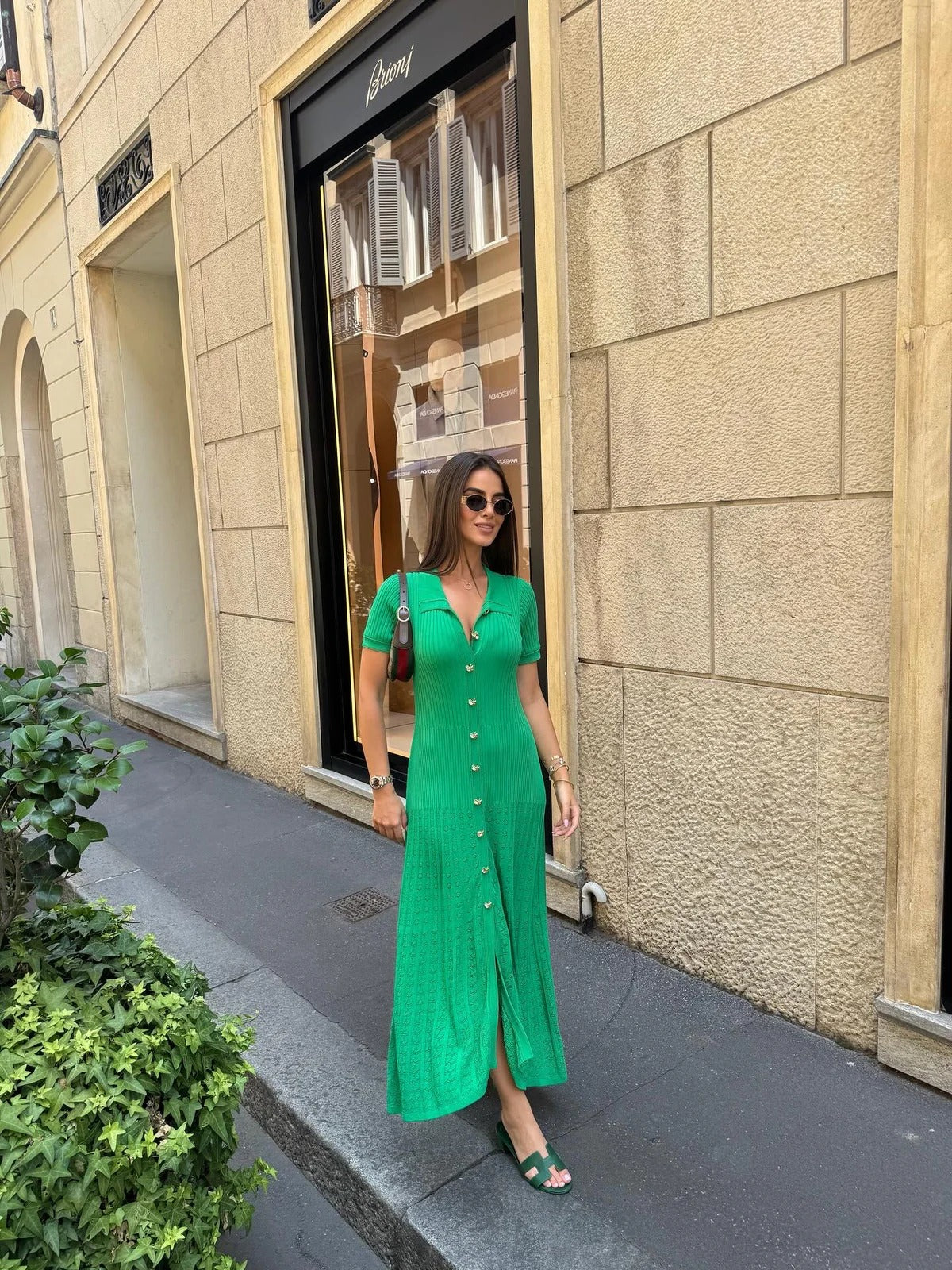 Riviera Ribbed Knit Polo Maxi Dress
