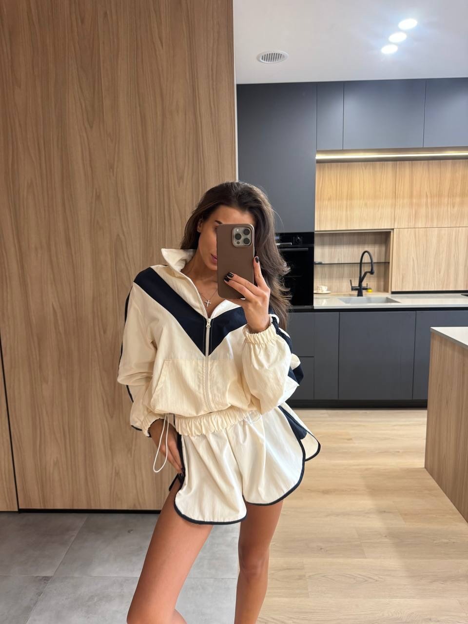 Maven Chevron Windbreaker Jacket and Shorts Set