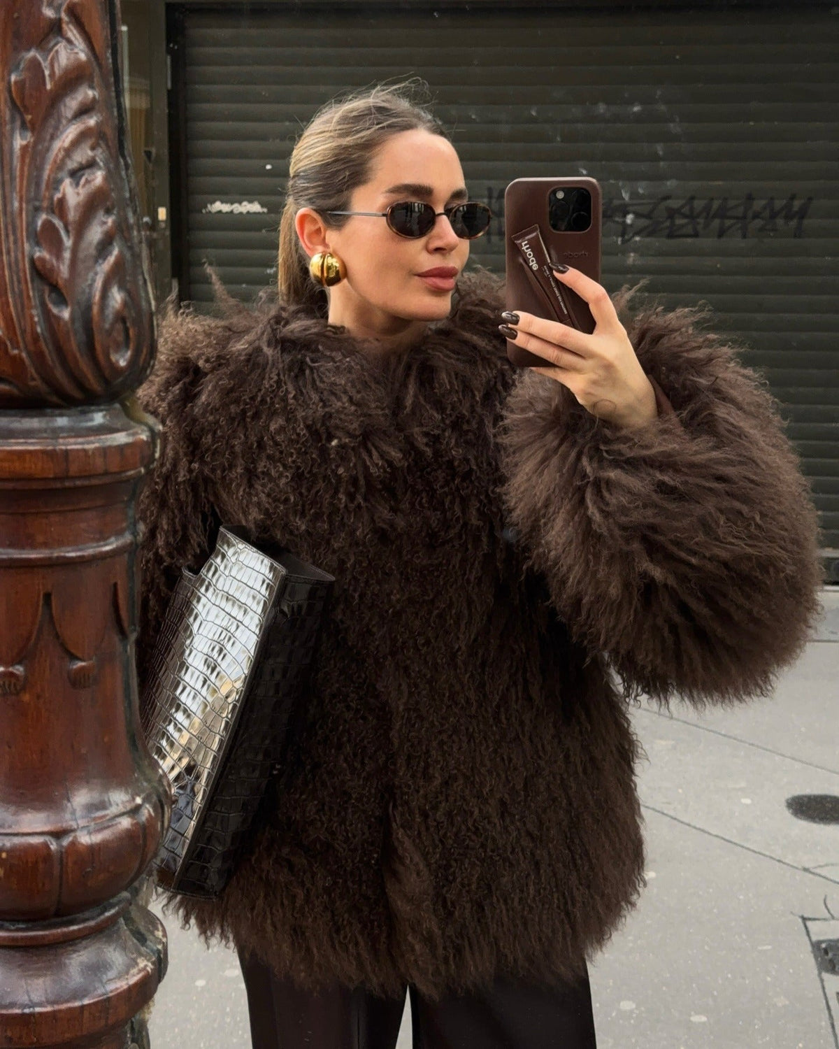 Ferryhill Fuzzy Faux Fur Coat