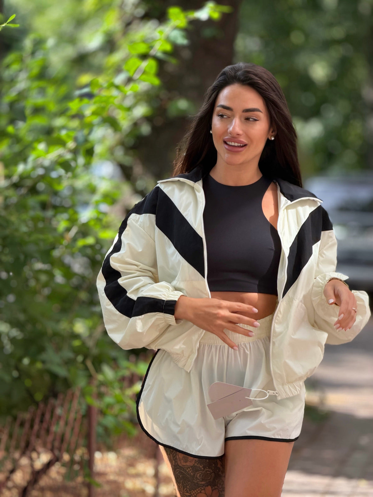 Maven Chevron Windbreaker Jacket and Shorts Set