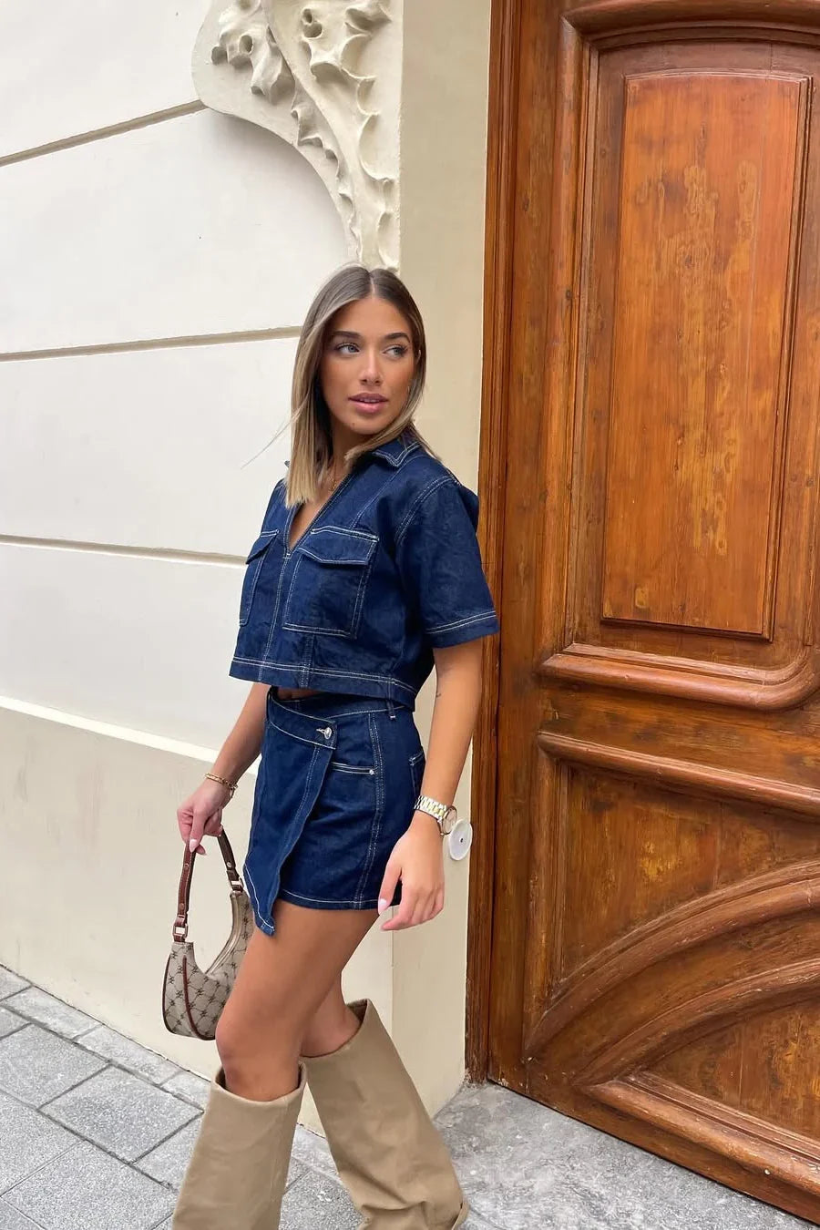 Juniper Cropped Top & Skorts Set