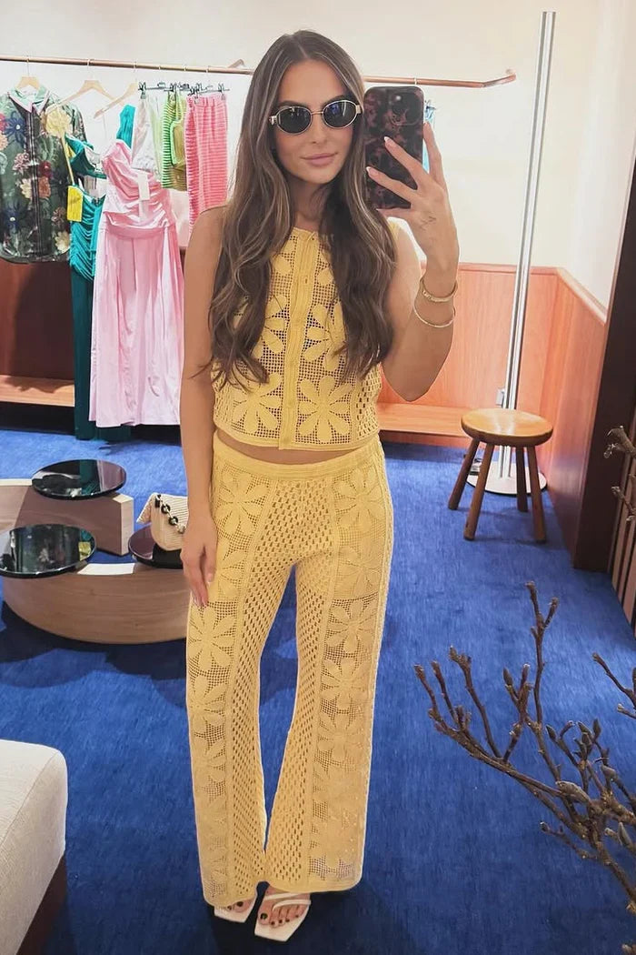 Sandra Becker Butter Yellow Crochet Set