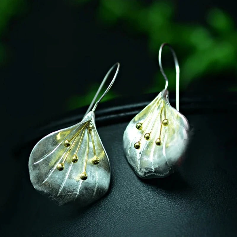 Vintage Silver & Gold Petal Earrings