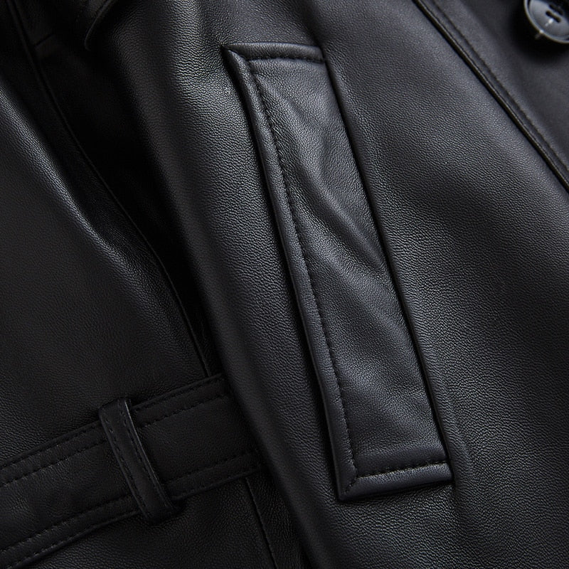 Vintage Leather Trench Coat