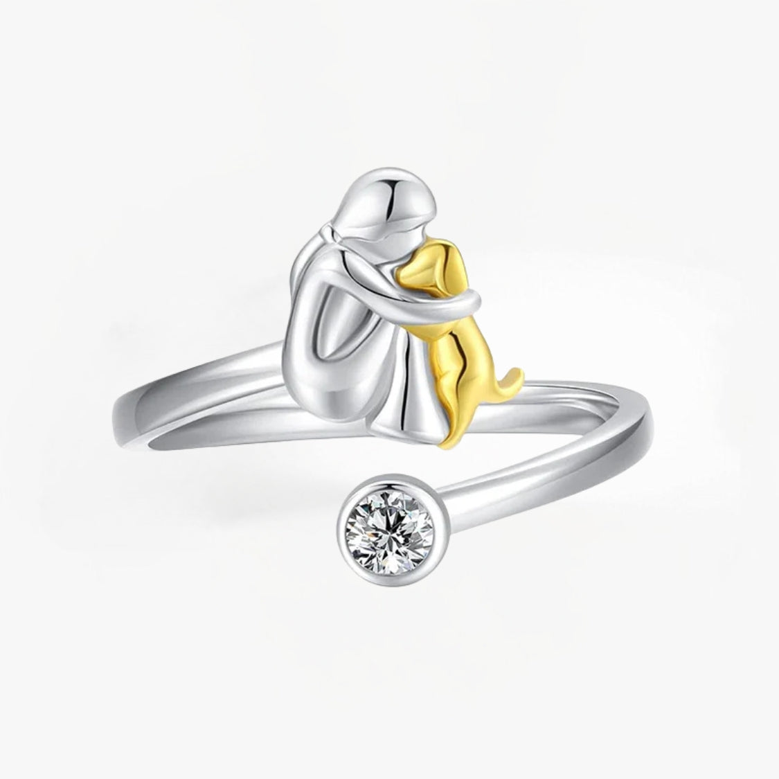 Elegant Dog Embrace Ring